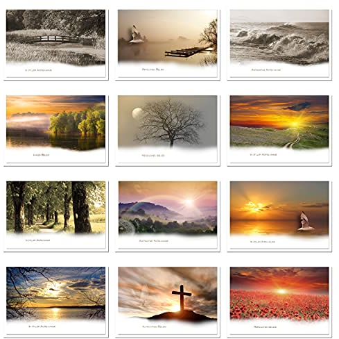metALUm 12 höchst anspruchsvolle Trauerkarten Beileidskarten Kondolenzkarten mit einzigartigen Motiven im Set