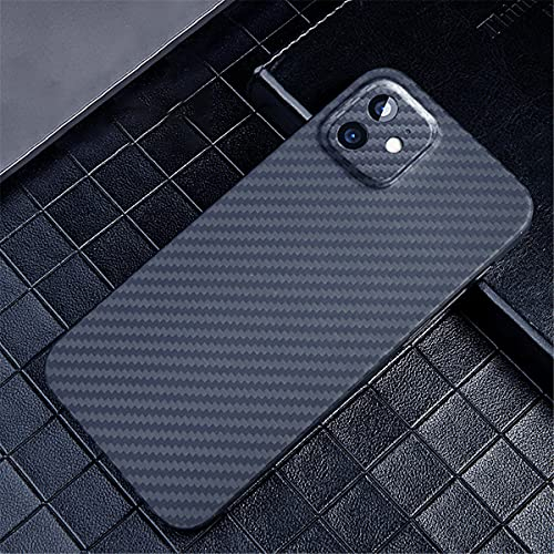 Yidai-Silu iPhone 12 Mini dünn Hülle 【Carbon Fiber Köperbindung, High-Tech, Premium Schutz】 Back Cover Rückseite Case Hart Etui Handyhülle für iPhone 12 Mini 5,4 - Schwarz