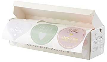 Loveria Sticker Set mit Motto | 150 Sticker mit Motto 'Für Dich' 'Happy Birthday' 'Kleines Dankeschön', je 50 Stück | ideal als Geschenk | 4,5cm