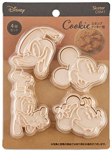 Skater CSM1-A Stamp Cookie Cutter, Disney Mickey Mouse, Set of 4