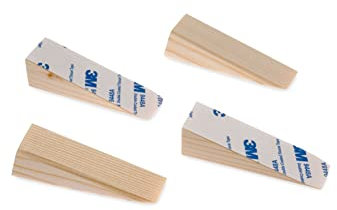 R&R SHOP - Cale-porte en bois PEFC avec adhésif 3M d'origine - Lot de 4 (Sapin, M (Avec Adhésif))