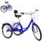 24 Inch Tricycle for Adults 7 Speed Adjustable Foldable Adult Trike Bike with Backrest 120KG Load 3 Wheel Bicycle for Adults Cruiser Bike with large Shopping Basket for Outdoor Sports Shopping (Blue)