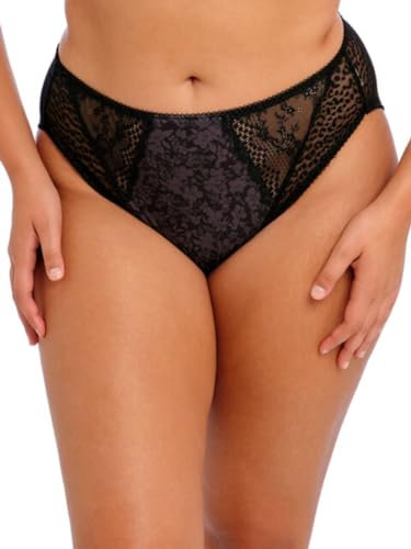 Elomi Women's Lucie High Leg Brief Bikini Style Underwear, Black, 3XL