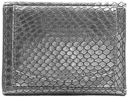 Mini Portmonee Damen, Reise Portemonnaie, klein viele Fächer, Schlangen-Look silber, RFID Blocker, Münzfach | Geldbörse, Münzbörse, Geldtasche Portmonee Brieftasche Damengeldbörse Damenportemonnaie