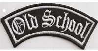 Biker Kutten Aufnäher OLD SCHOOL Fronttag Rankpatch Biker Patch Aufbügler Motorrad Sticker für alle Stoffe | MC Applikation für Kutten/Lederjacken/Boots l 90x40mm