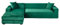 Samt Sofabezug L Form, 2-teiliger Stretch L Form Sofa überzug rutschfest Couchbezug L Form Weicher Möbelschutz Für Ecksofa -Grün-4+2 Sitzer