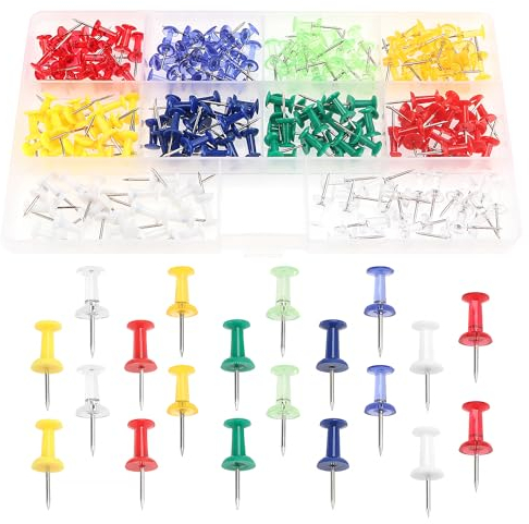 YIXISI 200 Stücke Map Push Pins, Plastik Pinnadeln, Pushpins, Dekorative Reißzwecke, Markierungsnadeln, Buntkopf Pushpins, für Karte, Kork-Pinnwand, Markierung, 10 Farben