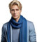 LA FERANI Herren Kaschmir Schal Herbst Winter 185x65 Kaschmirschal Blau Pashmina Halstuch Wollschal Wolle Uni Farbe Herrenschal S2 (Blau)