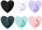 Generic 2Pcs Cell Phone Finger Ring, Kawaii Adhesive Metal Heart Phone Charm Holder, Black