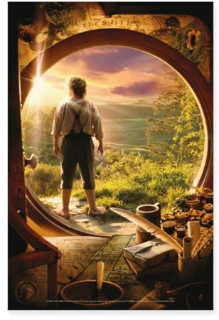 Spreadshirt Der Hobbit Bilbo Beutlin In Beutelsend Poster 60x90 cm, One size, Weiß