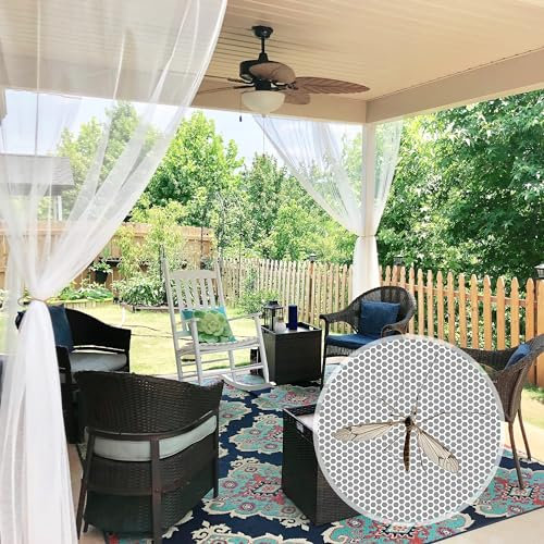PONY DANCE Tende Bianche da Esterno 2 Pezzi L 150 x A 249 cm Tenda per Gazebo Impermeabili Zanzariera Trasparente Antimosche Tagliabili Curtains con Tasca