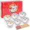 6Pcs Bol petit dejeuner porcelaine,Bols à Riz en céramique,Poke Bowl, motif chat fortuné,Petit Déjeuner, Apéritif & Soupe - 6 Paires de Baguettes,pour flocons d'avoine, crème glacée, salades, soupes