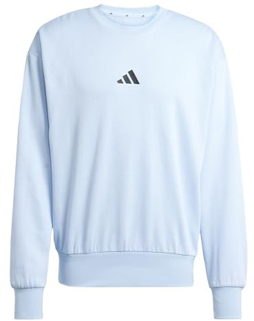 adidas Herren Essentials FEELCOZY Fleece Sweatshirt, Glow Blue/Black, XL