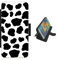 Cow print phone case wallet For Apple iPhone/For Samsung Galaxy Silicone rubber holder flip case, PU leather back panel, card slots. Phone cover animal print black and white