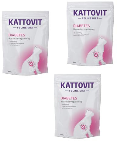 Kattovit Diabetes Gewicht | 3er Pack | 3 x 400 g | Trockenfutter für Katzen | Zur Unterstützung der Verringerung von Übergewicht