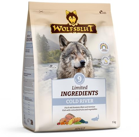 WOLFSBLUT – Cold River Adult Limited Ingredients | Futter mit natürlichen Zutaten für ausgewachsene Hunde. Alleinfutter ohne künstliche Zusatzstoffe, Farb- und Konservierungsstoffe | 1kg