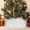 Alishomtll Glitzernd Weihnachtsbaumrock mit Pailletten, Funkelnde Christbaumdecke 60x40x20cm Weihnachtsbaumunterlage, Christbaumständer Weihnachtsbaumkragen mit Klettverschlussband, Weiß