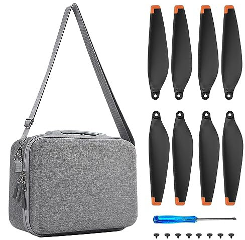 Kethvoz Custodia portatile DJI Mini 3 Pro (8 eliche incluse), borsa da trasporto per droni, borsa a tracolla per DJI Mini 3 Pro, controller DJI RC/NC, accessori per droni, Grigio
