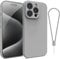 Andwing For iPhone 15 Pro Case,Silicone Case Soft Ultra For iPhone 15 Pro Phone Case Slim Protective Shockproof Cover Scratch-Resistant Microfiber Lining, 6.1 Titanium Gray