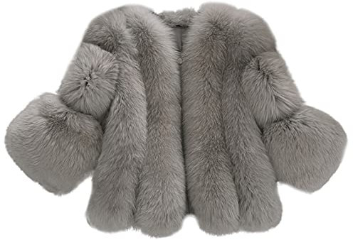 Pelzmantel Damen Kurz Dicker Felljacke Damen Kunstpelz Mantel Fleecejacke Frauen Flauschig Pelzjacke Faux Pelz Winterjacke Warm Gefüttert Kunstfell Oberbekleidung Dicke Wintermantel Winter