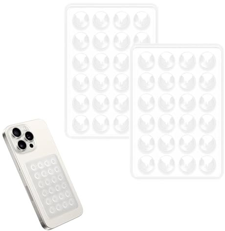 HUSABEJAIN 2 PCS Silicone Suction Case Mount Non-Slip Holder With 24 Cups for Selfie and Video Shooting - Hands-Free Phone Accessories (Transparent)