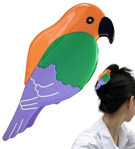 Papageien-Haarspange, Acetat-Haarspangen, Acetat-Haarspangen, Vogel-Form, bunte Haarspangen aus Cellulose-Acetat in Papageienform