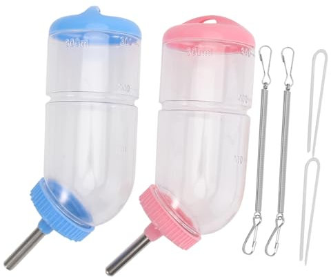 Kisangel 3sets Pet Feeding Tool Rabbit Bottle Cover Portable Water Fountain for Cages 2pcs*3 Random Color