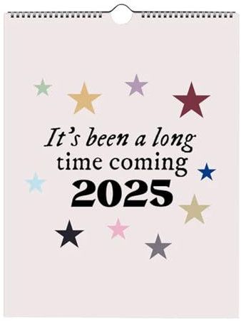 Wzxhew Familienkalender 2024 2025, offizieller Kalender 2025, 30,5 x 61 cm, 18 Monate, monatlicher quadratischer Wandkalender, Juli 2024, Dezember 2025, Kunststoff, Musiksongwriter (Beige,