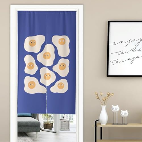 Türvorhang Cartoon Beige Blau Küchenvorhänge Polyester Raumteiler Vorhang Waschbar Vorhänge Kurz Küchenvorhang Langlebig Fliegenvorhang Terrassentür tür Vorhang Verdickung Vorhang Tür 90x150cm