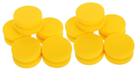 SOLUSTRE 10St Auto Polierschwamm auto waschschwamm Klebeschwämme runder Malschwamm Tupfenschwamm Tonschwämme für Töpferwaren Applikatorpad für Autowachs gelber Schwamm Wachsschwamm Yellow