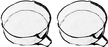 Yomiyuyr Wreath Storage Bag Transparent, Large Capacity Wreath Storage Container PVC Material, Reusable with Handle, for Garden, Garage (Black edge style 2 pack)