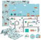 JUPPLIES - Alfombra Bebe Acolchada Plegable 200x180cm y 1cm Grosor - Tapete de Actividades para Bebe Plegable - Alfombra Infantil para Juegos Reversible y Antideslizante - Colchoneta de Juegos