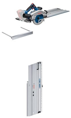 Bosch Professional 18V sierra circular a batería GKS 18V-57-2 GX, incl guía paralela, FSN 440, sin batería/cargador + carril guía de corte transversal FSN 440 X (cortes angulares -60°/ +60°, 440 mm)