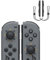 Youglay Controller Switch Wireless L&R per Switch/OLED/Lite - Abbinamento Rapido, Vibrazione Doppia, Con una Coppia di Cinturini (Grigio)
