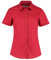 Ladies Short Sleeve Tailored Poplin Shirt Adults Work Wear Styled Business Soft Collar Buttumned Formal Smart Womens Blouse (RED, 16)