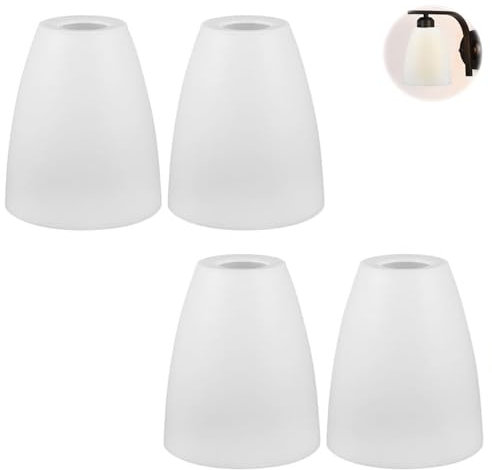 Decache 4 Piezas de Pantallas de Plástico Blancas para Lámparas Pantallas de Reposición Cilíndricas de Estilo Rústico con Cabeza Plana Pantallas Simples para Lámparas de Escritorio (Blanco, 42mm)