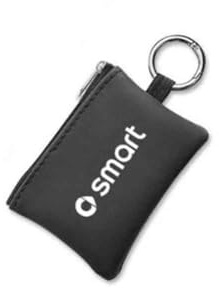 LDKH Brieftaschen für Smart, Leder, Auto Montiert, Null-Geldbörse, Auto-Logo für Männer und Frauen, Autozubehör,Einheitsgröße-Schwarz