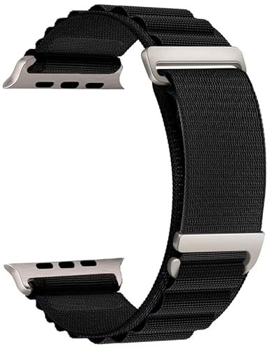 Bracelet Alpine Loop Compatible avec Apple Watch Ultra 49mm 46mm 45mm 44mm 42mm 41mm 40mm 38mm, Bracelet de remplacement Compatible avec iWatch (Noir, 42mm/44mm/45mm/46mm/49mm)