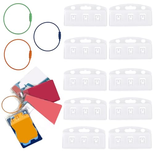 BOXOB Card Holder Ring for Yoto Cards Set, 3pcs Keychain Loops and 10pcs Hanging Tabs Removable Card Holder Organizer Kids Travel Carrier for Yoto Cards Storage Accessories