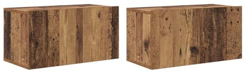 vidaXL TV-Schränk 2 pcs Mehrfarbig 60 x 30 x 30 cm Holzwerkstoff, Stylischer Wohnzimmerschrank, moderner TV-Ständer für Stauraum und Unterhaltung, rechteckiges Mediamöbel.