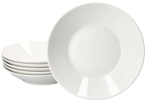 Ritzenhoff & Breker Ontario 6er Set Suppenteller I 400ml I weiße Tiefe Porzellan-Teller für 6 Personen I Teller für Salat, Suppe, Müsli, Pasta & Co. I Geschirr für Frühstück, Mittag & Abendbrot
