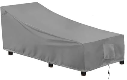 Gartenliege-Abdeckung Aus 420D Oxford-PU – Wasserdicht, UV-beständig & Winddicht Mit Aufbewahrungstasche Für Sonnenliegen, Rattanmöbel & Terrassenstühle (210x75x80x40cm,Grau)