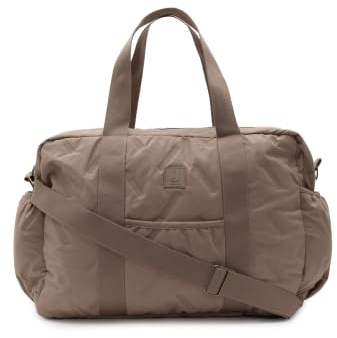 Jollein Wickeltasche Embossed Lily – Milky Coffee – Stylische Wickeltasche mit Geprägtem Muster – Wasserabweisend & Pflegeleicht – Verstellbarer Schultergurt – 42x30x15 cm