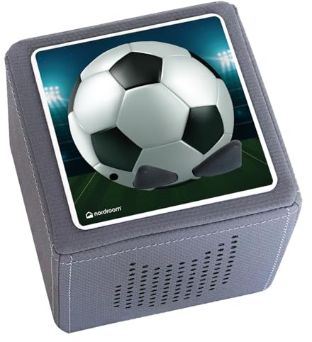 nordroom® Schutzfolie kompatibel mit Toniebox haalball Fussball Aufkleber, passgenau und selbstklebend auf hochwertiges Kratzfestes Vinyl, mit Soccer, Tor, Schutzcover Musikbox