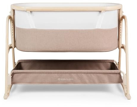 Ickle Bubba Bubba&Me Bedside Crib (Biscuit, Luxe) | Next to me bedside crib with breathable mesh sides making night feeds easier and more comfortable.