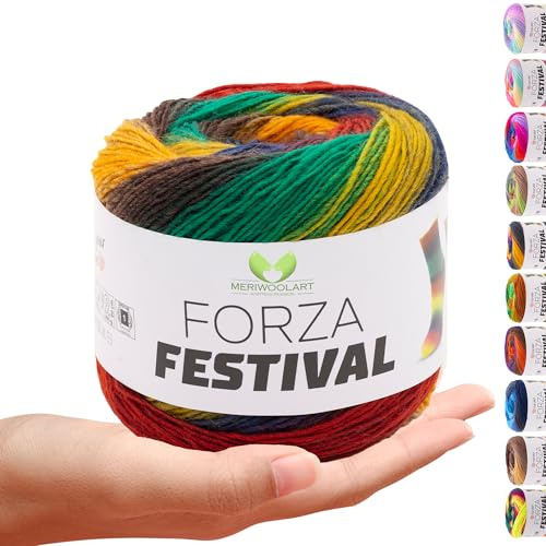 MeriWoolArt® Sockenwolle 4-fädig – 100g Merino Wolle Garn zum Stricken & Häkeln, 75% Schurwolle (superwash), 25% Polyamid, 420m – Ideal für Socken für Herren und Damen, Pullover & Cardigans