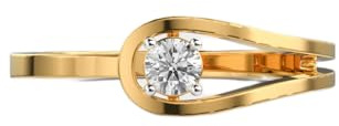 Irina 925 Sterling Silber Funkelnder Solitärring | Vergoldet | Mit Moissanit Handgemachter Luxus Runder Damenring | WWJR_0074