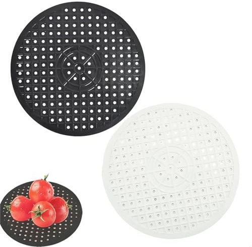 2 Stück Spülbecken Schutzmatte, Abtropfmatte Geschirr, Spülbeckenmatte, Silikon Sink Mat, Abtropfunterlage, Rutschfest Spülmatte für Besteck Spüle Glaswaren (Rund)