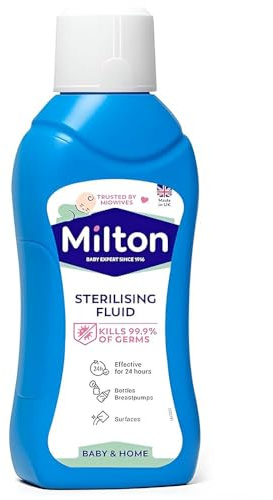 Milton Sterilising Fluid 500ml – Baby Bottle & Feeding Equipment Steriliser Kills 99.9% of Germs – Effective Home & Travel Use for Bottles, Teats & Utensils