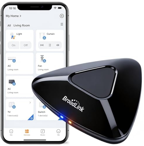 Broadlink RM MAX: telecomando universale Wi-Fi e BLE per dispositivi IR/RF, compatibile con Alexa e Google Home, hub RF per TV, condizionatori e tapparelle (Quadrato)
